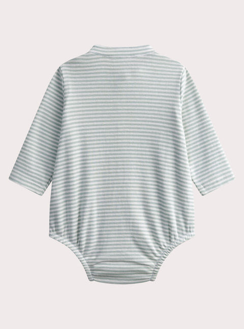 Newborn Striped Blue Cotton Bodysuit