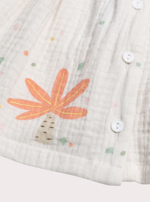 Lined Newborn Cream Cotton Dress With Bloomers