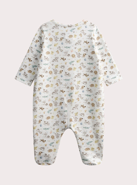 Off White Newborn Cotton Sleepsuit