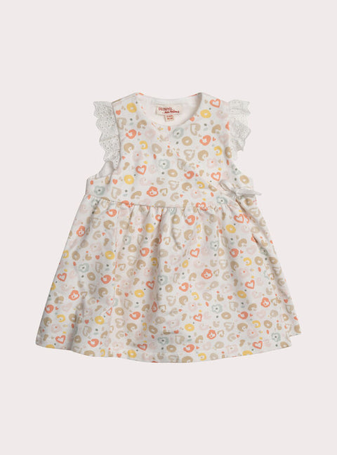 Newborn Jersey Lined Cream Dress