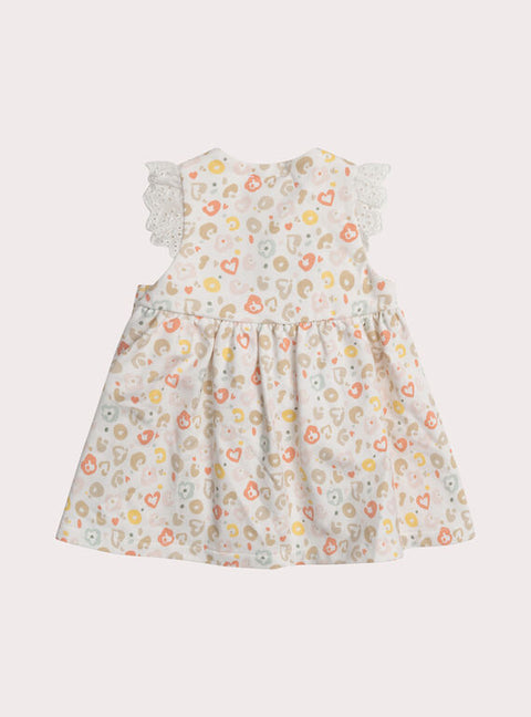 Newborn Jersey Lined Cream Dress