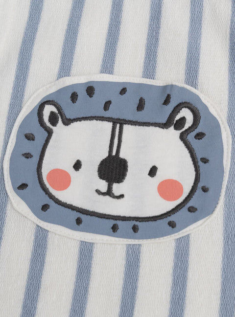 Newborn Blue Stripe Short Cotton Dungarees