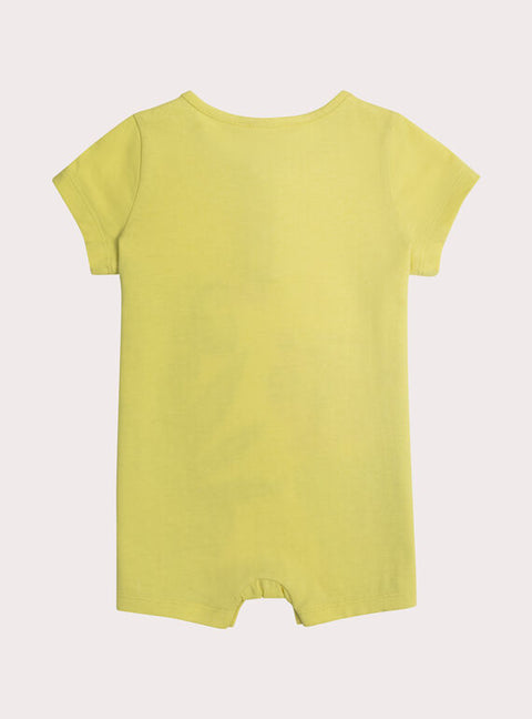 Yellow Jungle Print Cotton Playsuit