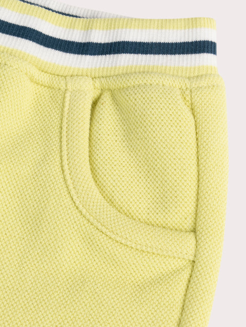 Yellow Cotton Pique Bermuda Shorts
