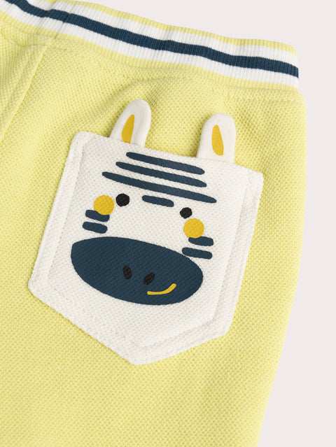 Yellow Cotton Pique Bermuda Shorts