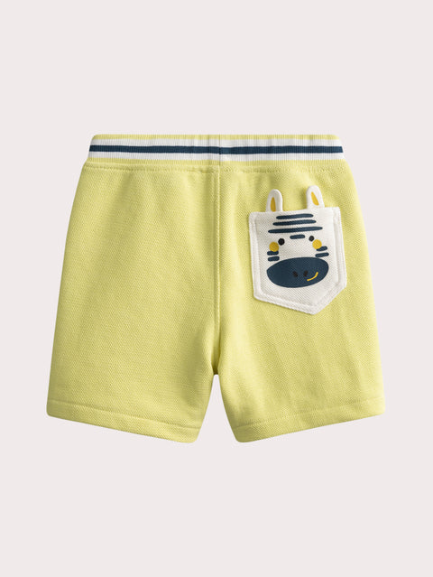 Yellow Cotton Pique Bermuda Shorts
