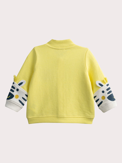 Yellow Cotton Pique Cardigan