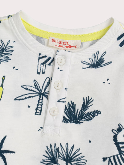 Short Sleeve Animal Print Cotton T=shirt