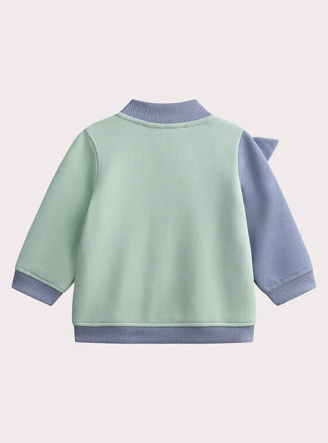 Blue Cotton Pique Sweatshirt