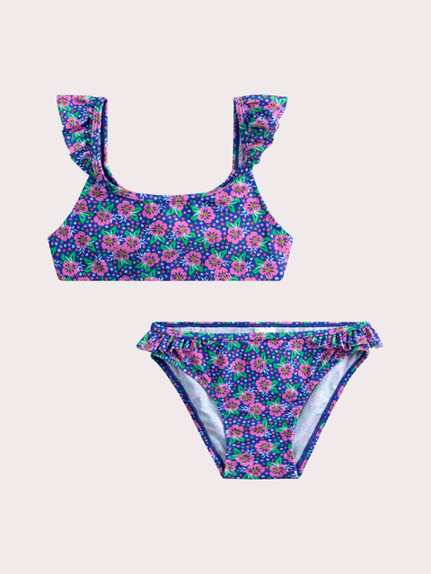 Blue Floral 2 Piece Swimsuit