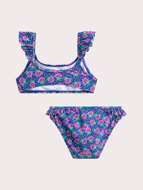 Blue Floral 2 Piece Swimsuit