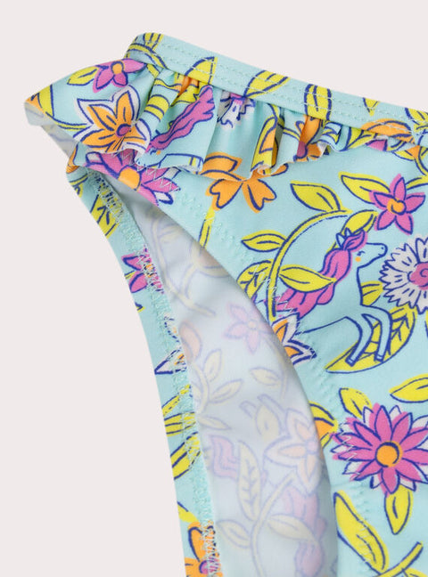 Green Floral Print 2 Piece Swimsuit