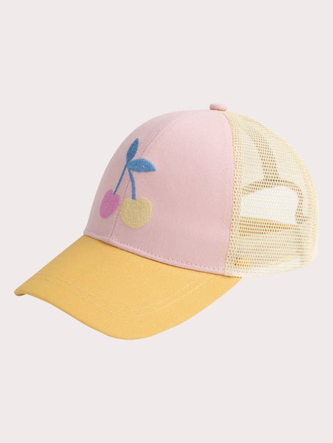 Pink Cherry Print Baseball Cap