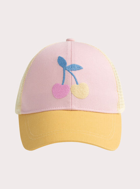 Pink Cherry Print Baseball Cap