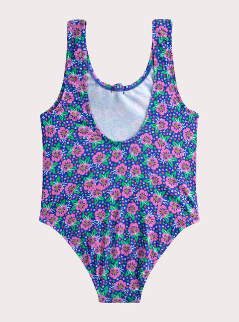 Blue Floral Print Swimsuit