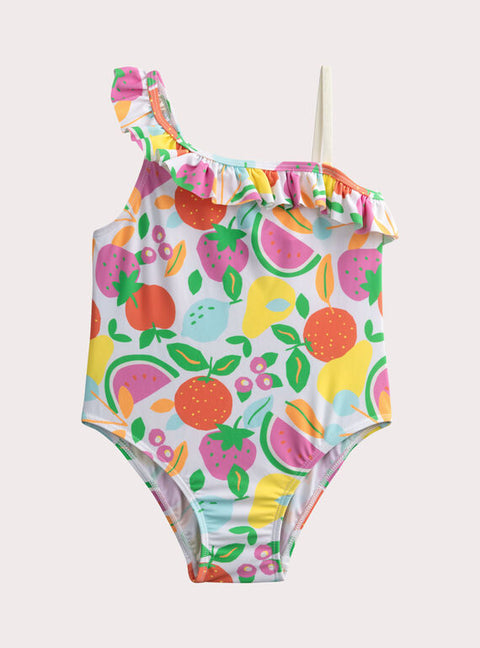Asymmetric Floral Print Swimsuit