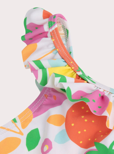Asymmetric Floral Print Swimsuit