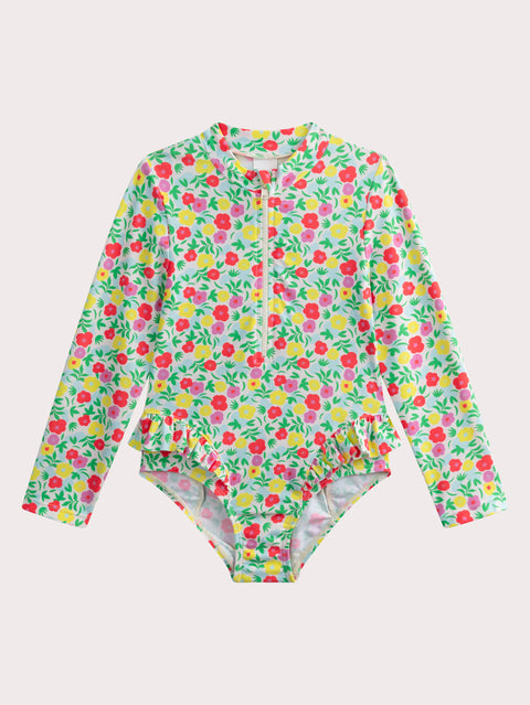 Long Sleeve Floral Print Anti UV Swimsuit