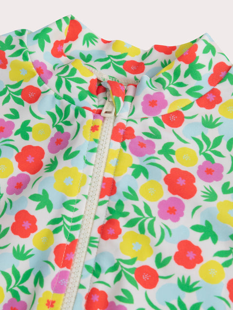 Long Sleeve Floral Print Anti UV Swimsuit