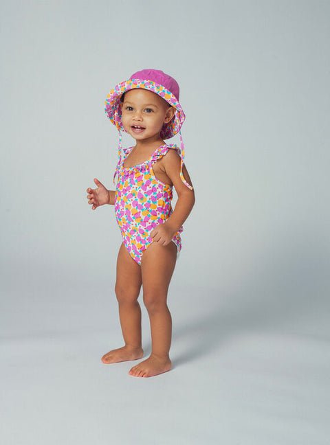 Pink Fruit Print Swimsuit