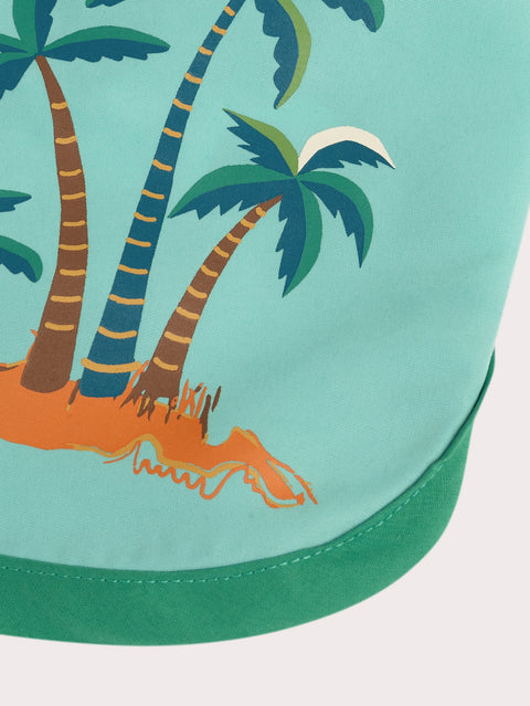 Lined Blue & Green Swim Shorts