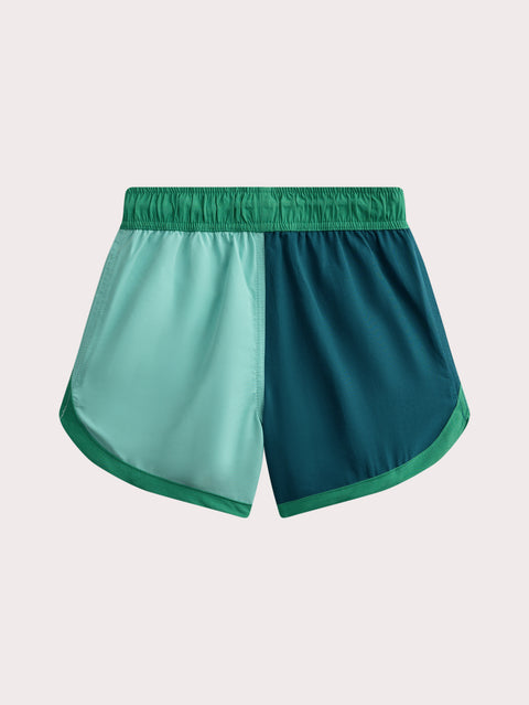 Lined Blue & Green Swim Shorts