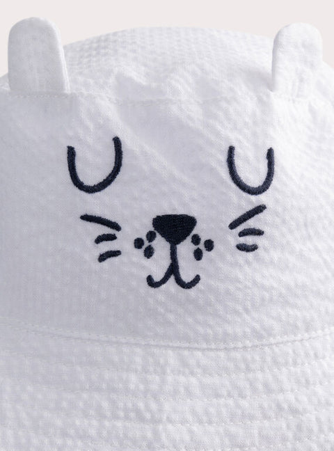 White Cotton Bucket Hat