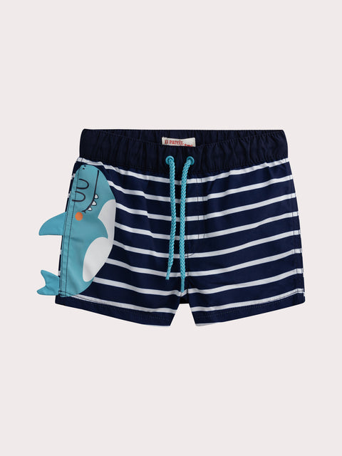 Navy & White Striped Swimsuit