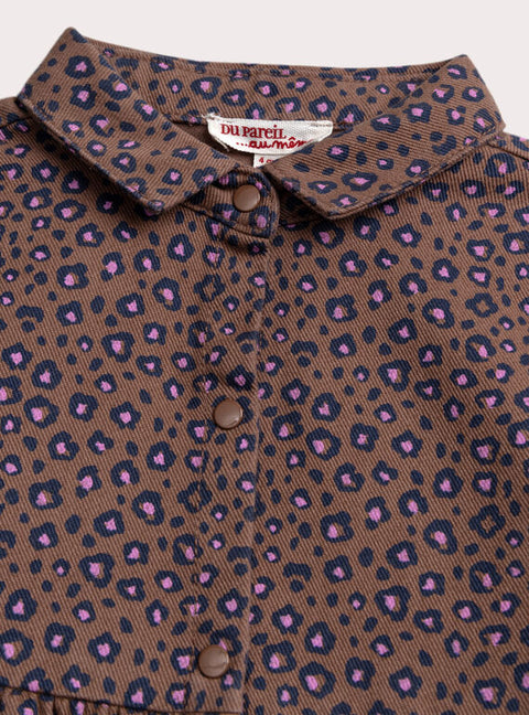 Leopard Print Cotton Twill Dress