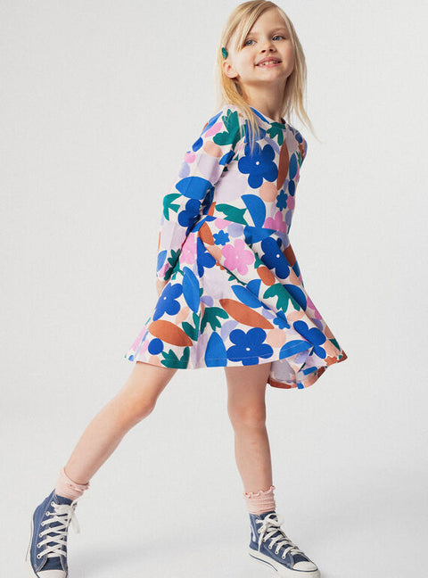 Graphic Print Cotton Skater Dress
