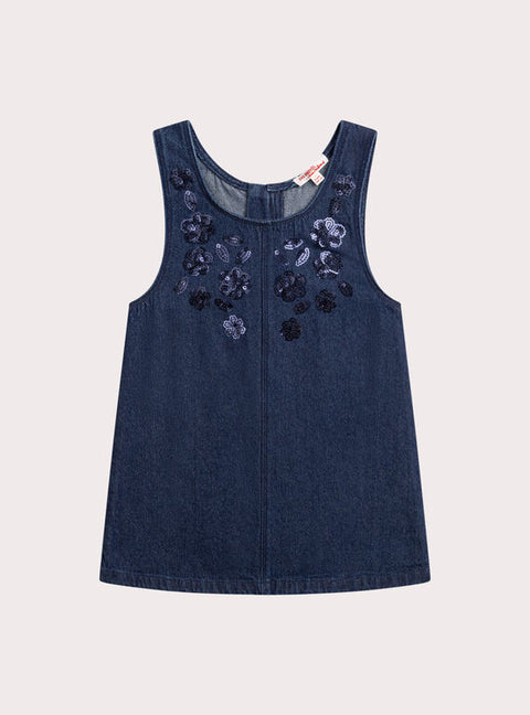 Sequinned Denim Dress