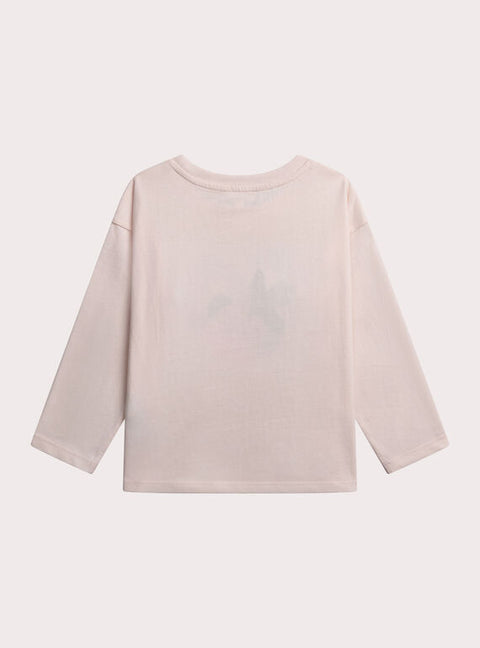 Cream Floral Print Cotton T-shirt