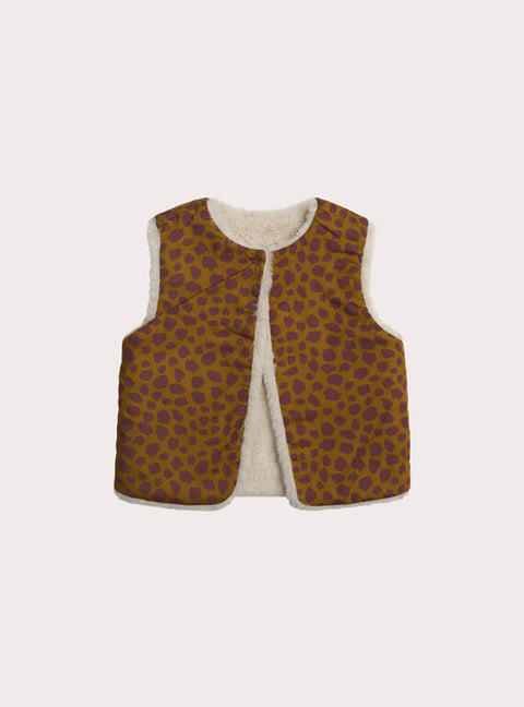 Reversible Cream Faux Fur Gilet