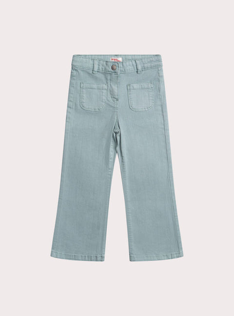 Blue Stretch Cotton Twill Trousers