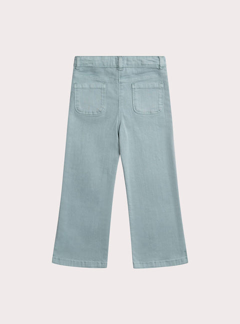 Blue Stretch Cotton Twill Trousers