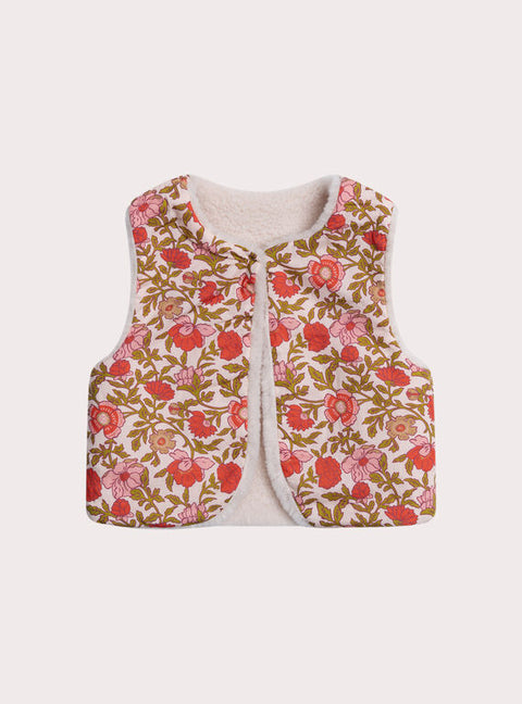 Cream Reversible Embroidered Gilet
