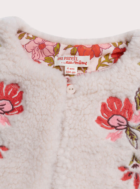 Cream Reversible Embroidered Gilet