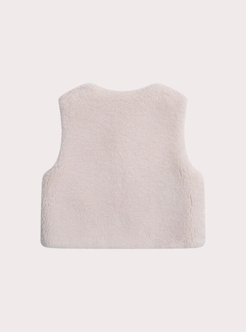 Cream Reversible Embroidered Gilet