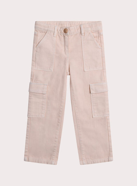 Pink Cotton Cargo Pants