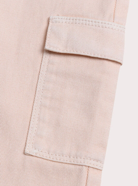 Pink Cotton Cargo Pants