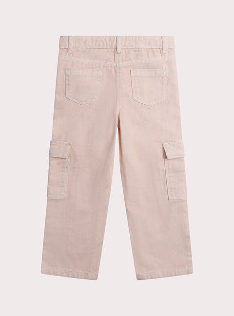 Pink Cotton Cargo Pants