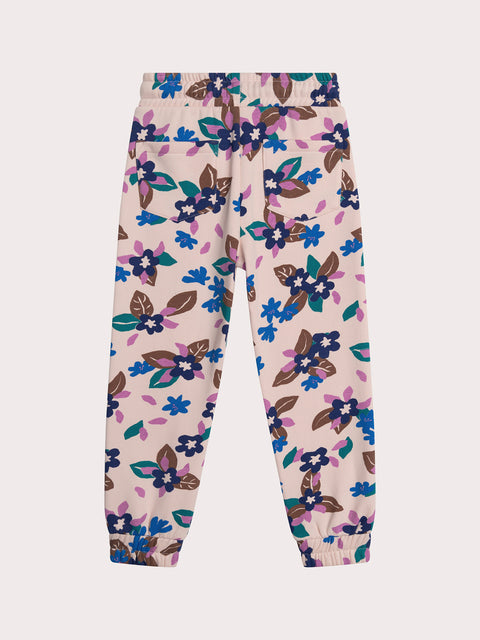 Pink Floral Print Cotton Fleece Joggers