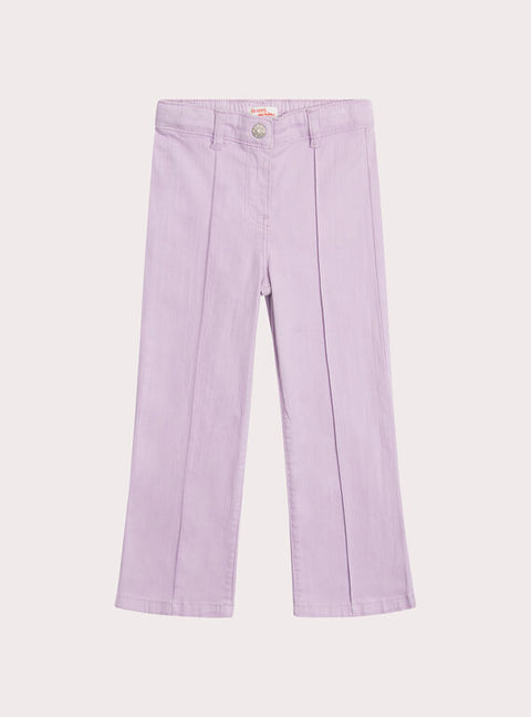 Purple Wide Leg Twill Trousers