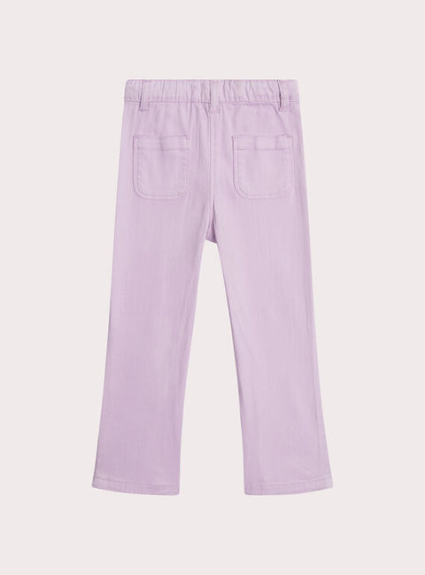 Purple Wide Leg Twill Trousers