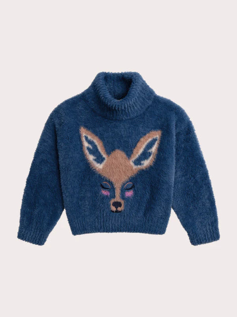 Blue Feather Knit Jumper