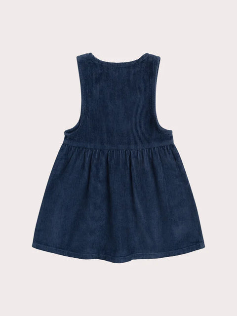 Navy Blue V Neck Corduroy Dress