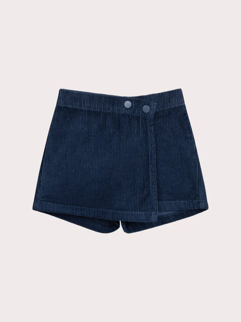 Turquoise Blue Corduroy Skort