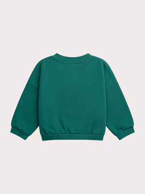 Green Sequined Cotton Fleece Sweatshirt