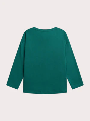 Blue Box Print Cotton T-shirt