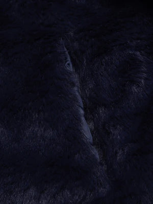 Reversible Navy Faux Fur Coat